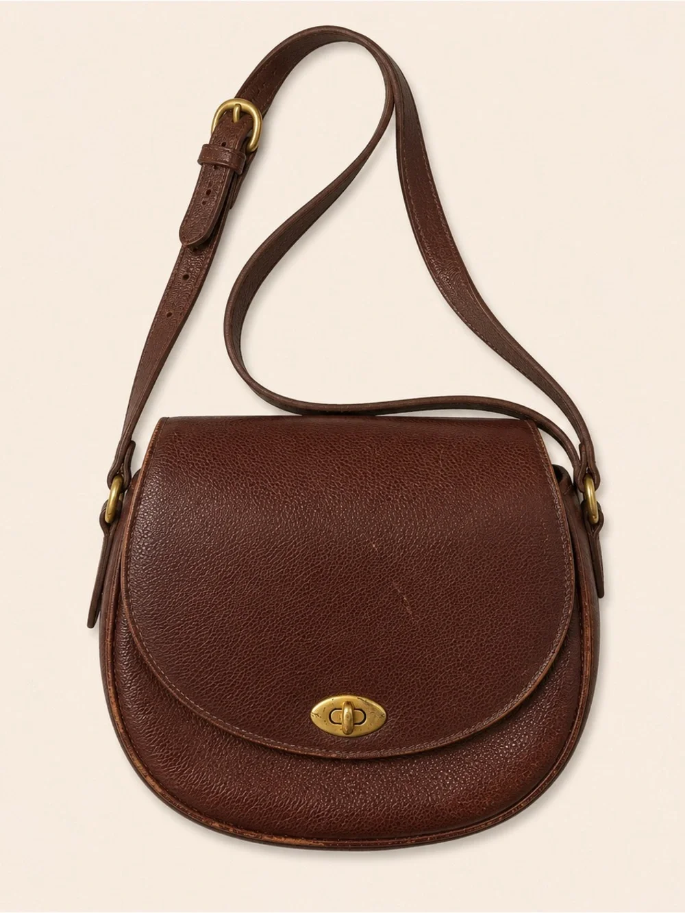 Vintage Coach Classic Brown Turnkey Crossbody Bag